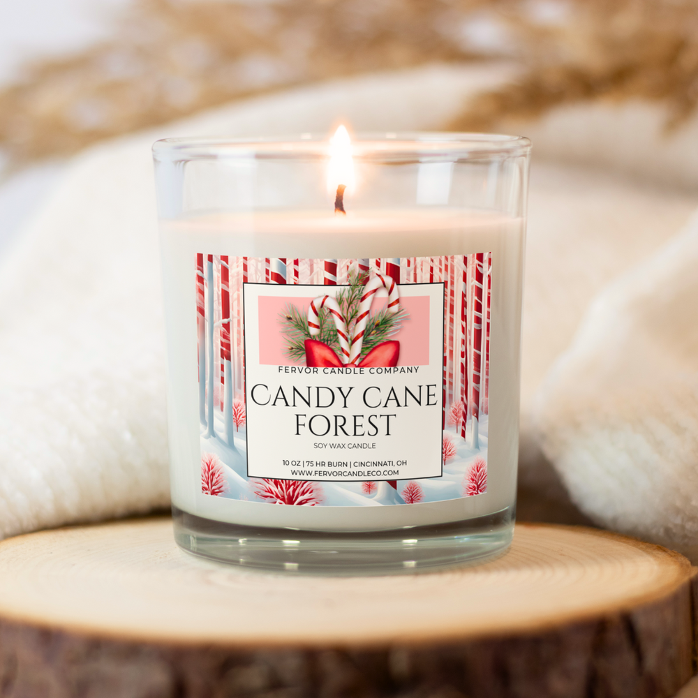 Candy Cane Forest Candle