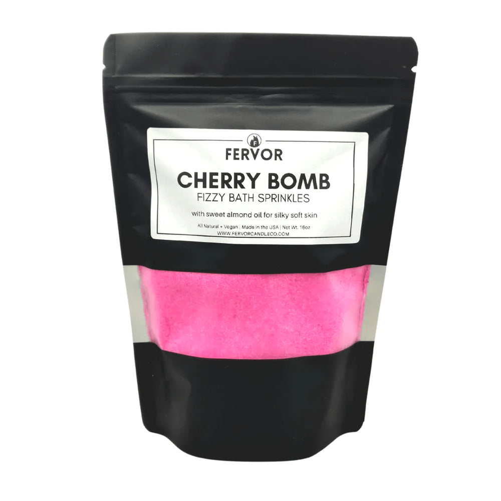 Fervor Candle Company Cherry Bomb Fizzy Bath Sprinkles