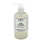Fervor Candle Company Pure Cleanse for Sensitive Skin Hydrating Liquid Hand Soap product photo. Clear round plastic bottle with white plastic re-lockable saddle pump top, filled with slightly opaque clear moisturizing liquid hand soap, free from fragrance and dyes.