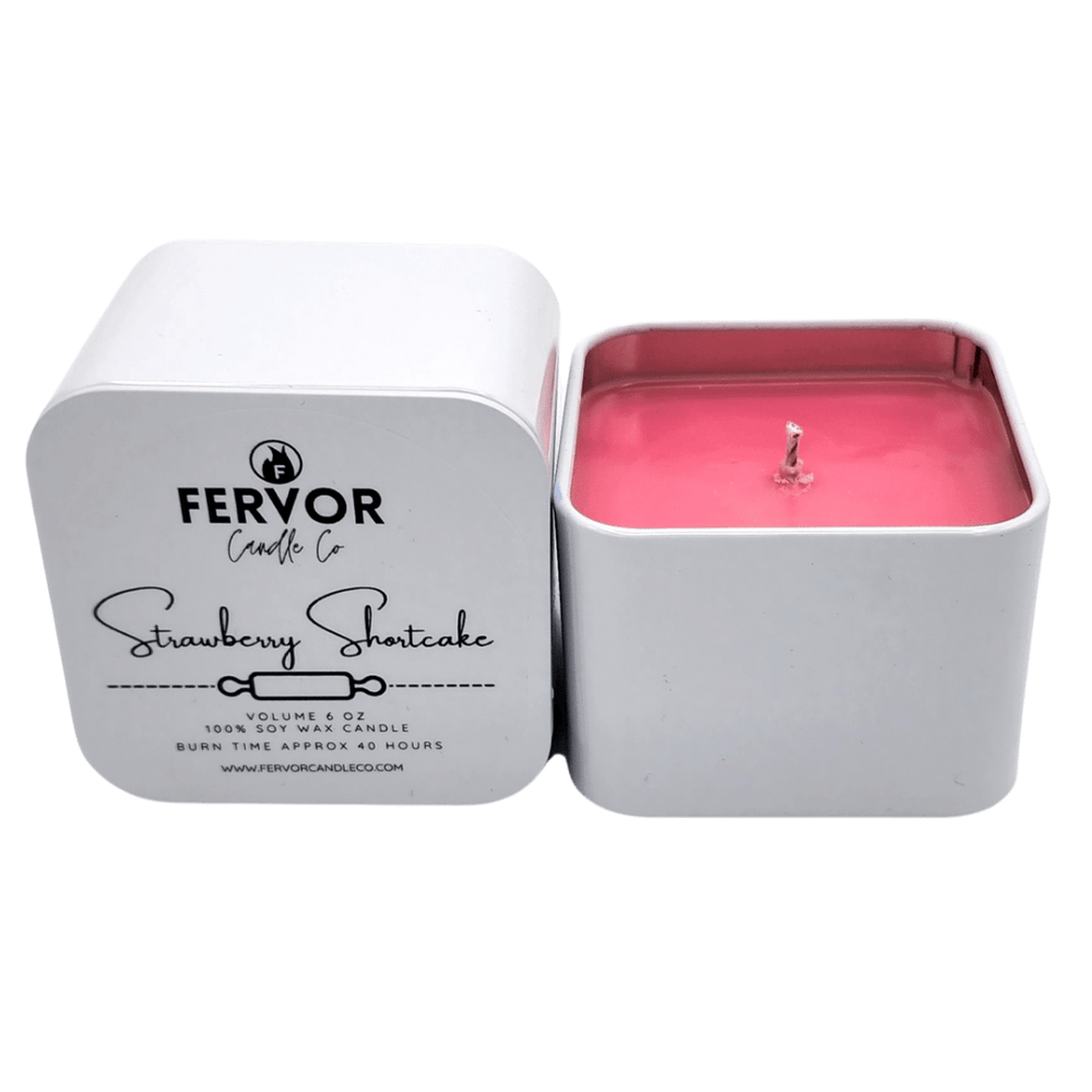 Fervor Candle Company Strawberry Shortcake Candle Tin